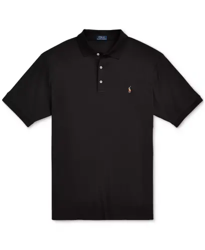 Men's Big & Tall Classic-Fit Soft Cotton Polo Shirt - Polo Black - 5