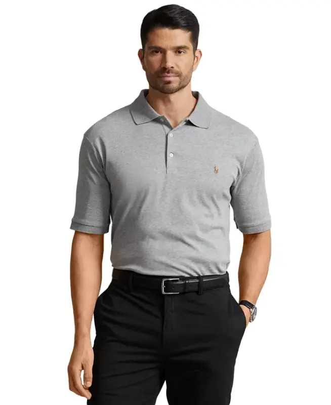 Men's Big & Tall Solid Polo Shirt - White - 24