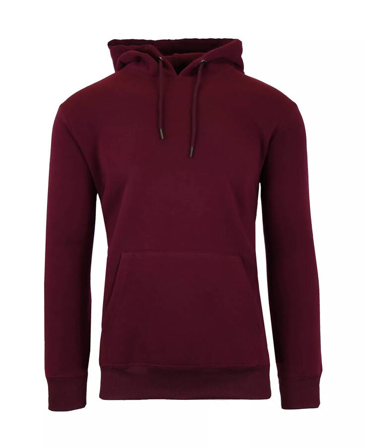 Erkek Büyük Beden Slim Fit Polar Astarlı Kapüşonlu Sweatshirt Bordo - 1