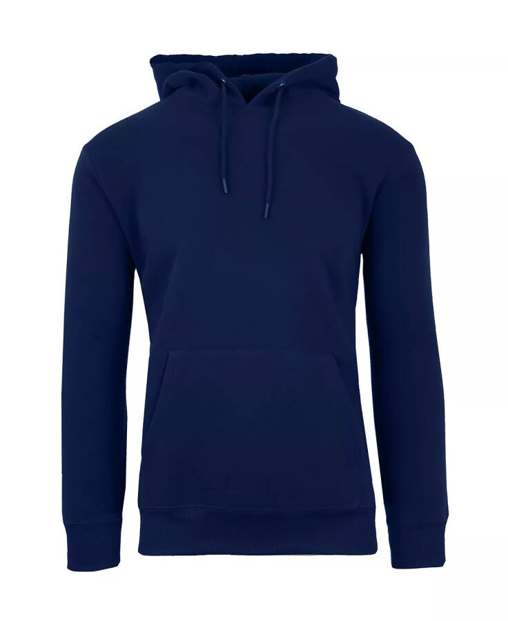 Erkek Büyük Beden Slim Fit Polar Astarlı Kapüşonlu Sweatshirt Navy - 1