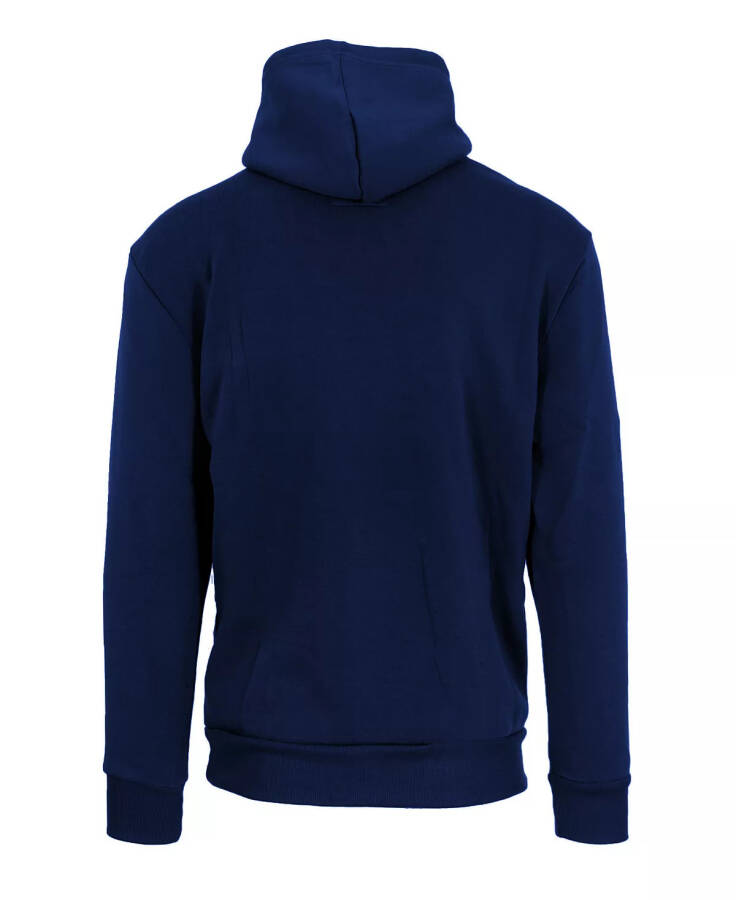 Erkek Büyük Beden Slim Fit Polar Astarlı Kapüşonlu Sweatshirt Navy - 2