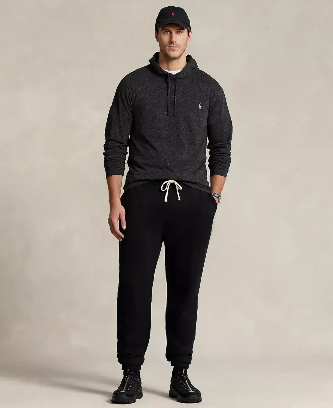 Men's Big & Tall Jersey Hooded T-Shirt - Black Marl Heather - 3