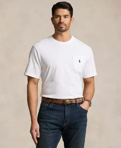 Men's Big & Tall Crew-Neck Pocket T-Shirt - White - POLO RALPH LAUREN (1)