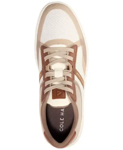 Men's Grand Crosscourt Winner Mixed-Media Lace-Up Sneakers - Light Sesame-Golden Honey-Ivory - 4