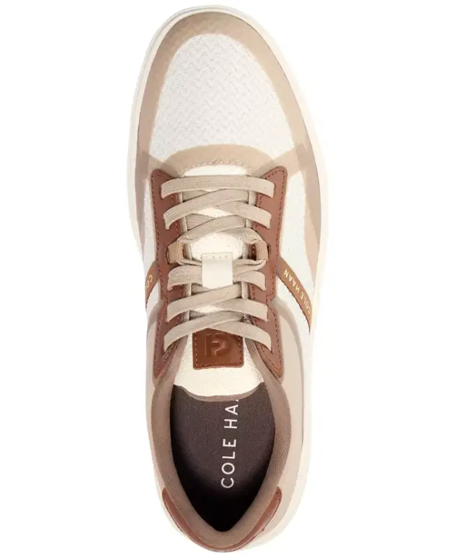 Men's Grand Crosscourt Winner Mixed-Media Lace-Up Sneakers - Light Sesame-Golden Honey-Ivory - 4