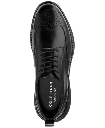 Men's Grand Hurrion Wingtip Oxford Dress Shoe - Black-Black - 4