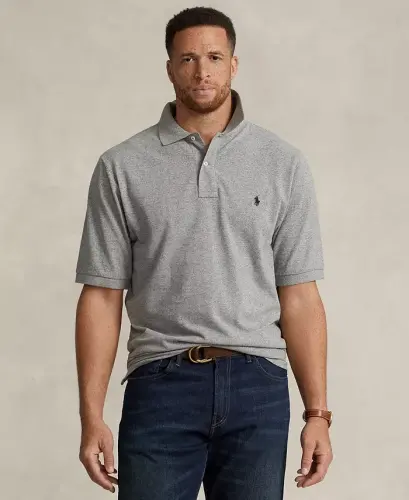 Men's Big & Tall Cotton Short-Sleeve Polo Shirt - Canterbury Heather 