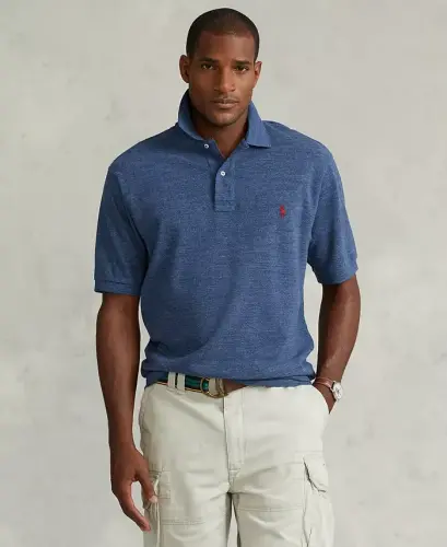Men's Big & Tall The Iconic Mesh Polo Shirt - Classic Royal Heather 