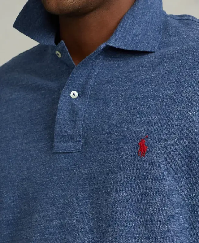 Men's Big & Tall Cotton Short-Sleeve Polo Shirt - Classic Royal Heather - 3