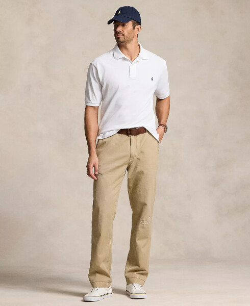 Men's Big & Tall The Iconic Mesh Polo Shirt-White - 4