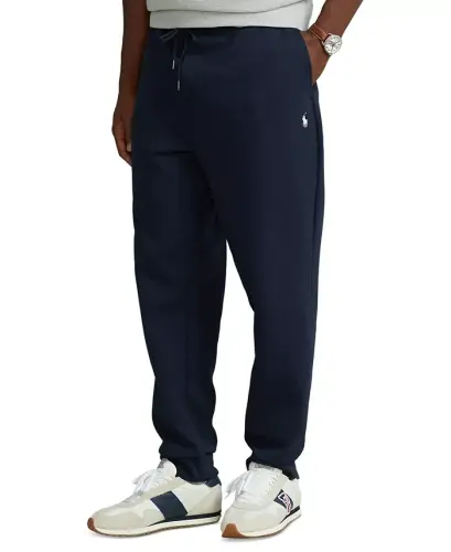 Men's Big & Tall Double-Knit Jogger Pants-Navy 