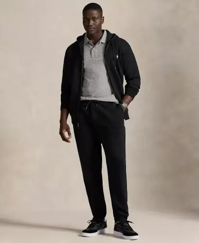 Men's Big & Tall Double-Knit Full-Zip Hoodie - Black - POLO RALPH LAUREN (1)