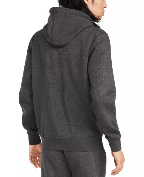 Men's Big & Tall Plains Zip-Up Hoodie-Charcoal Grey - 2