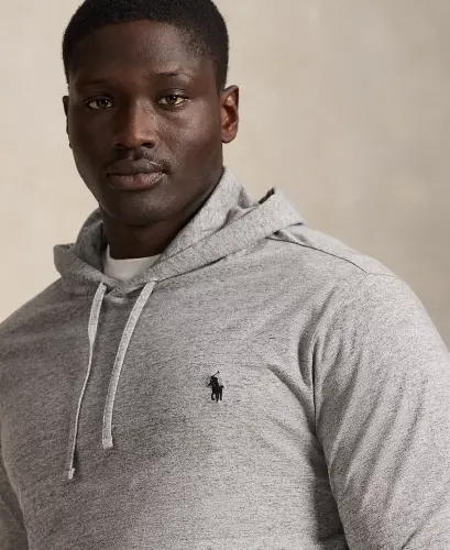 Men's Big & Tall Jersey Hooded T-Shirt - Dark Vintage Heather - 3