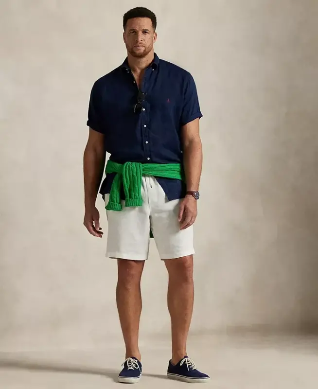 Men's Big & Tall Linen Shirt - Newport Navy - 2