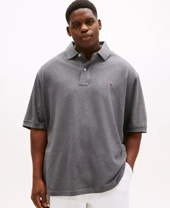 Men's Big & Tall Classic-Fit Ivy Polo - Medium Grey Heather - 1