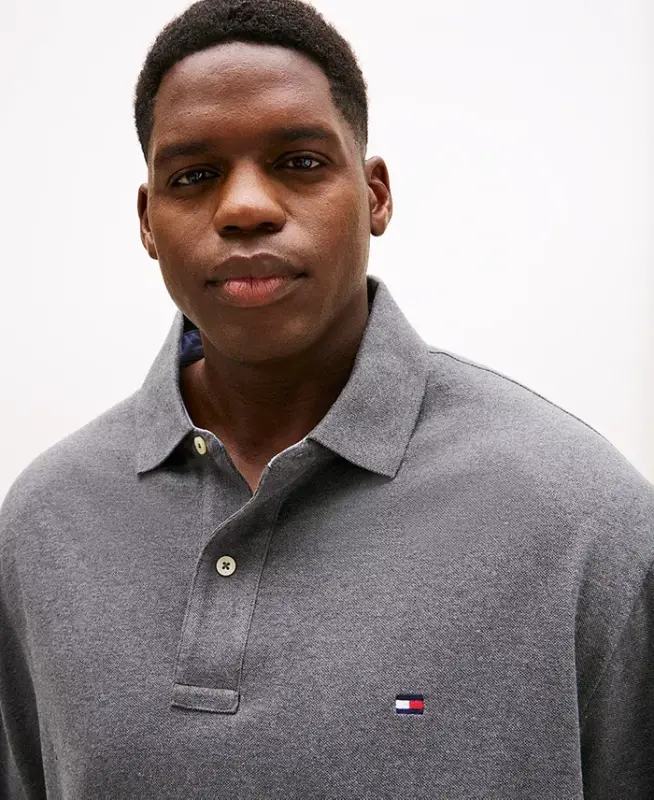 Men's Big & Tall Classic-Fit Ivy Polo - Medium Grey Heather - 3