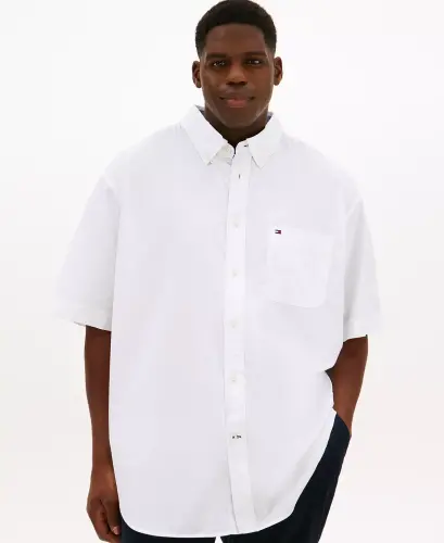 Men's Big & Tall Maxwell Short-Sleeve Button-Down Shirt - Classic White - 1