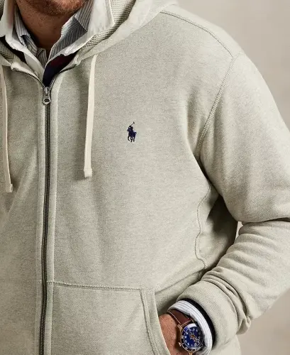 Men's Big & Tall Full-Zip Signature Fleece Hoodie - Light Sport Heather - 3