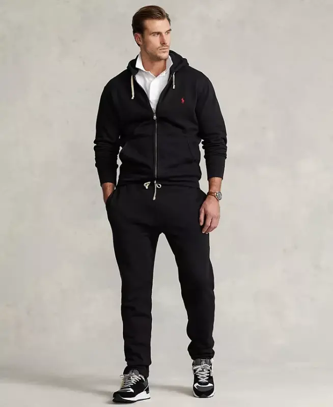 Men's Big & Tall Full-Zip Signature Fleece Hoodie - Polo Black - 1