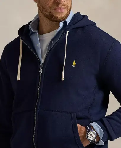 Men's Big & Tall Full-Zip Signature Fleece Hoodie - Cruise Navy - 3