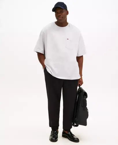 Men's Big & Tall Tommy Crew Neck Pocket T-Shirt - Light Grey - TOMMY HILFIGER (1)