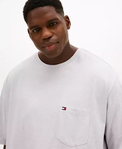 Men's Big & Tall Tommy Crew Neck Pocket T-Shirt - Light Grey - 3
