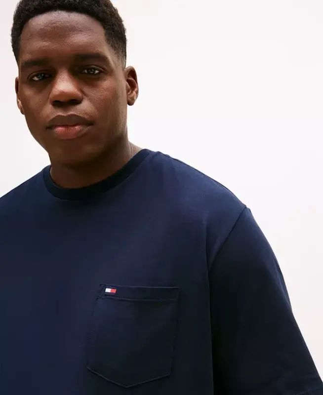 Men's Big & Tall Tommy Crew Neck Pocket T-Shirt - Navy Blazer - 3
