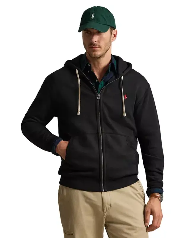 Men's Big & Tall Full-Zip Signature Fleece Hoodie - Polo Black - POLO RALPH LAUREN