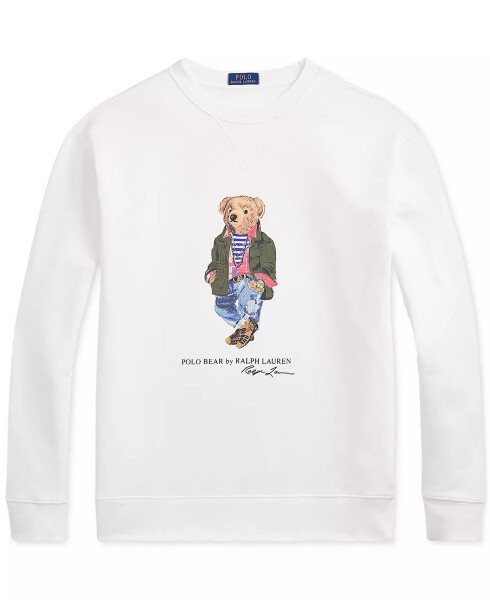 Erkek Büyük ve Uzun Polo Bear Polar Sweatshirt Beyaz - 5