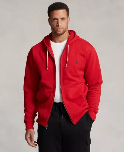Men's Big & Tall Full-Zip Signature Fleece Hoodie - RL 2000 Red 