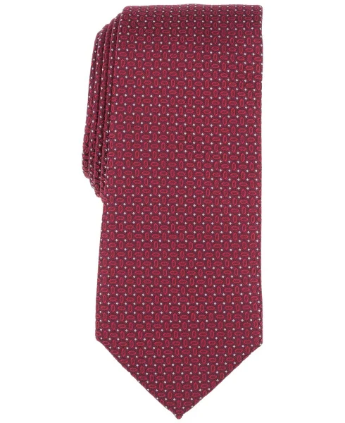 Men's Camron Mini-Geo Tie, Created for Modazone-Burgundy - ALFANI