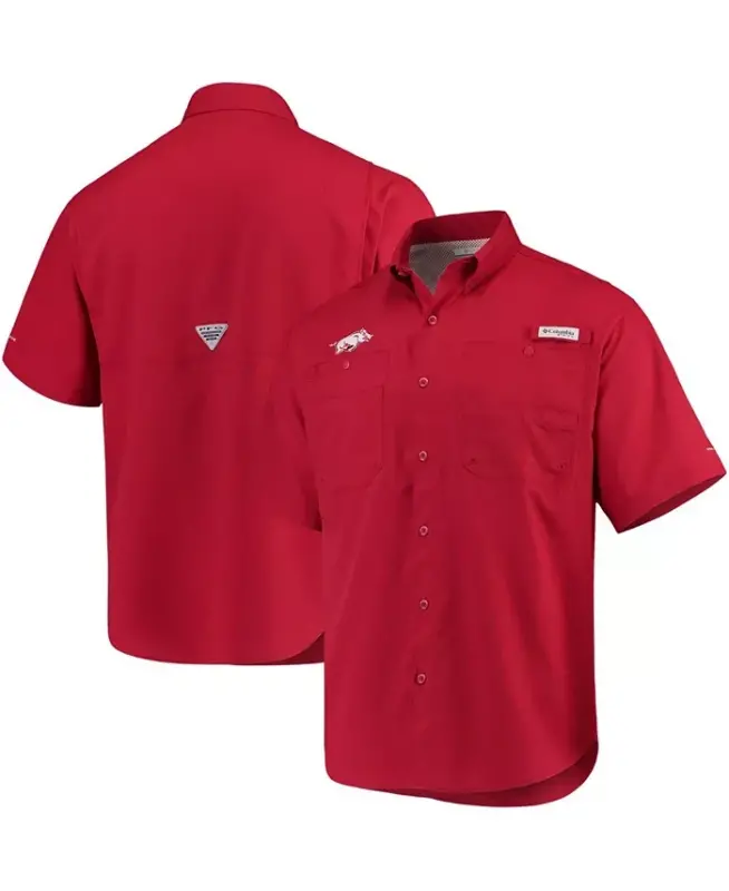 Men's Cardinal Arkansas Razorbacks PFG Tamiami Shirt-Cardinal - 1