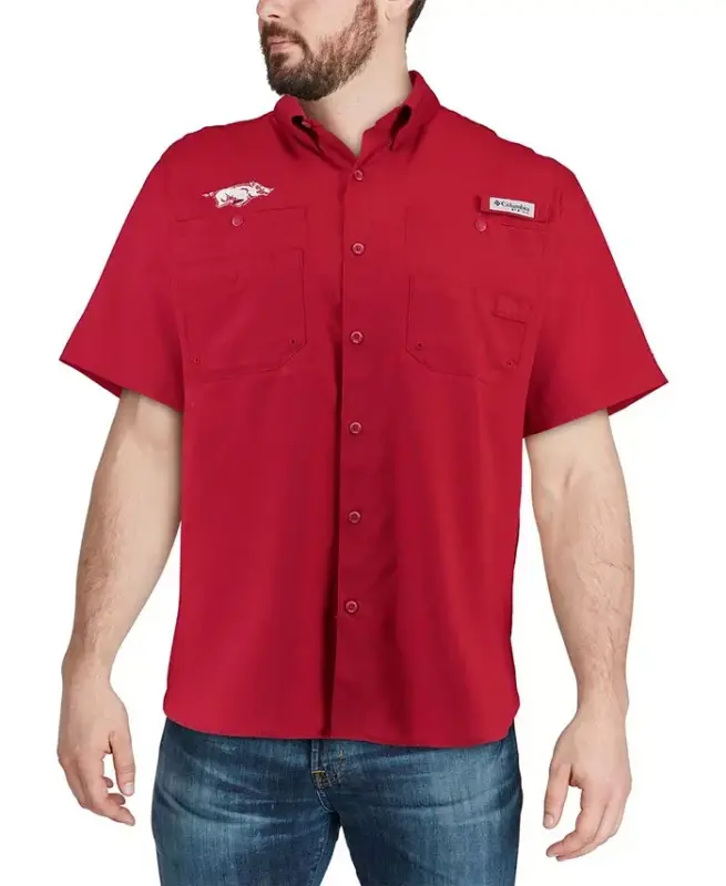 Men's Cardinal Arkansas Razorbacks PFG Tamiami Shirt-Cardinal - 3