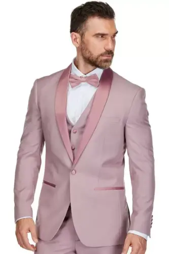 Men's Braveman 3-Piece Slim Fit Shawl Lapel Tuxedo - GINO VITALE (1)