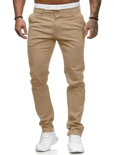 Mens Chinos Slim Fit Stretch Flat-Front Skinny Dress Pants - MODAZONE (1)