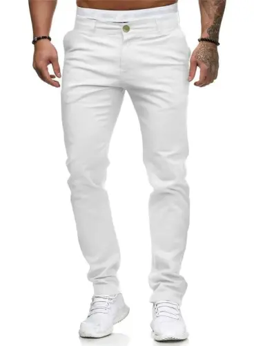 Mens Chinos Slim Fit Stretch Flat-Front Skinny Dress Pants - 3