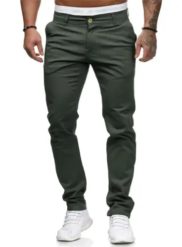 HUNGSON Mens Chinos Slim Fit Stretch Flat-Front Skinny Dress Pants - HUNGSON (1)