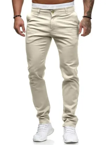 Mens Chinos Slim Fit Stretch Flat-Front Skinny Dress Pants - 3