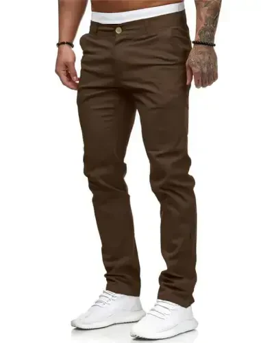Mens Chinos Slim Fit Stretch Flat-Front Skinny Dress Pants - 3