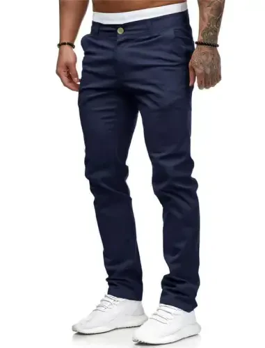 Mens Chinos Slim Fit Stretch Flat-Front Skinny Dress Pants - 3