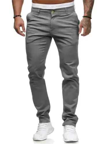 Mens Chinos Slim Fit Stretch Flat-Front Skinny Dress Pants 