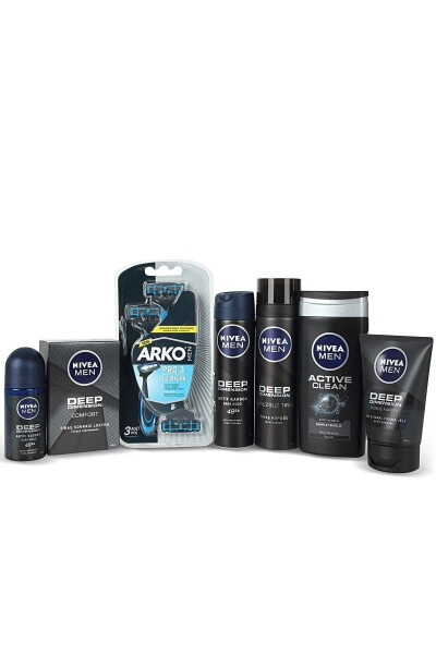 Erkek Cilt Bakım Seti Damat Nişan Çeyiz Bohça Seti - NIVEA