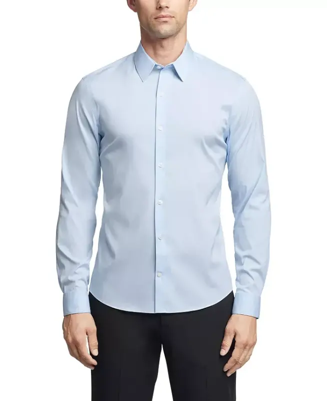 Men's CK X Extra-Slim Stretch Dress Shirt - Light Blue - 1