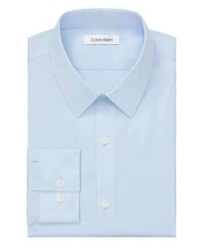 Men's CK X Extra-Slim Stretch Dress Shirt - Light Blue - 3