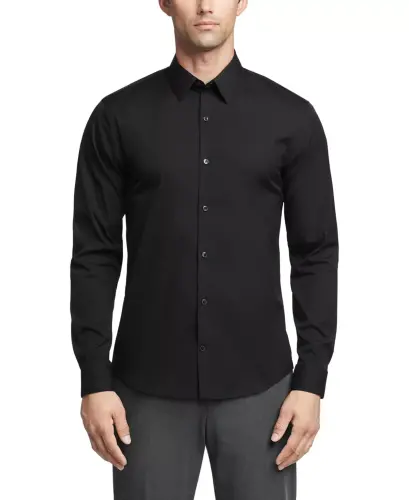 Men's CK X Extra-Slim Stretch Dress Shirt-Black 