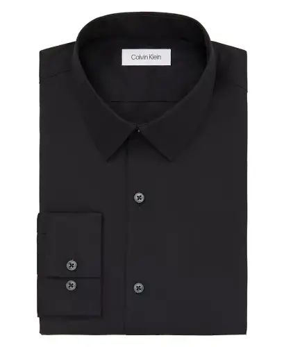 Men's CK X Extra-Slim Stretch Dress Shirt-Black - 3