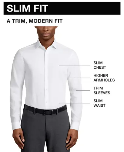 Men's CK X Extra-Slim Stretch Dress Shirt-Black - 4