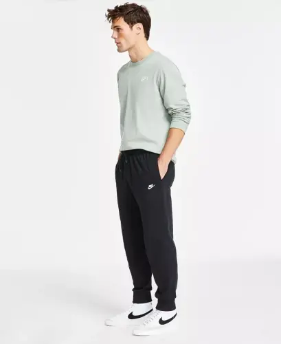 Men's Club Fleece Knit Joggers - Black/white - NIKE (1)