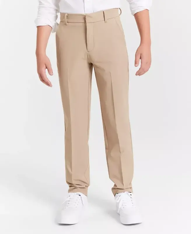 Boys' 8-20 TH Flex Machine Washable Stretch Dress Pants - Khaki - TOMMY HILFIGER